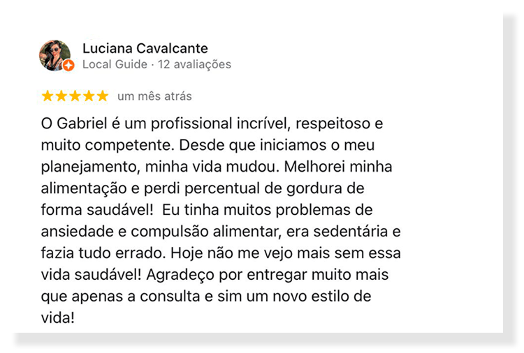 Nutricionista Melhor Avaliado no Google - Dr. Gabriel Girardi